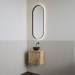 Fonteinset | BWS Leto | Walnut | Waskom Mat Zwart