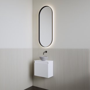 Fonteinset | BWS Leto | Glans Wit | Waskom Mat Grijs