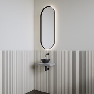 Fonteinset | BWS Leto | Planchet Agaat Grijs | Waskom Mat Zwart