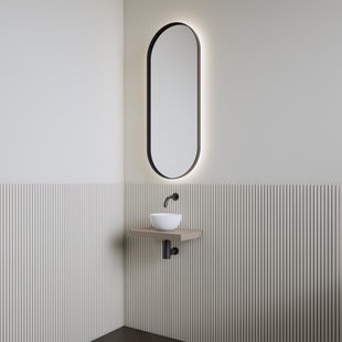 Fonteinset | BWS Leto | Planchet Taupe | Waskom Glans Wit