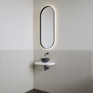 Fonteinset | BWS Leto | Planchet Kristal Wit | Waskom Mat Zwart