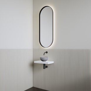 Fonteinset | BWS Leto | Planchet Kristal Wit | Waskom Mat Grijs