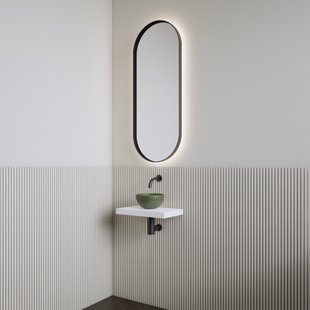 Fonteinset | BWS Leto | Planchet Kristal Wit | Waskom Mat Olijf Groen