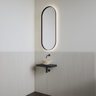 Fonteinset | BWS Leto | Planchet Mat Zwart | Waskom Cappuccino