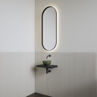 Fonteinset | BWS Leto | Planchet Mat Zwart | Waskom Mat Olijf Groen