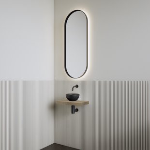 Fonteinset | BWS Leto | Planchet Ash Grey | Waskom Mat Zwart