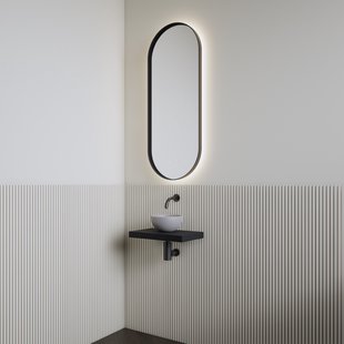 Fonteinset | BWS Leto | Planchet Black Veneer | Waskom Mat Grijs