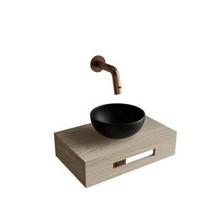 Complete Fonteinset BWS Hold Met Handoekhouder Waskom Mat Zwart En fonteinkraan Koper