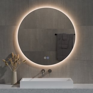 Spiegel Best Design Aldora Rond 80 cm Incl. Verwarming, 3 Kleuren Dimbare LED Verlichting