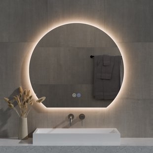Spiegel Best Design Sunset Half Rond 120x108 cm Incl. Verwarming, 3 Kleuren Dimbare LED Verlichting