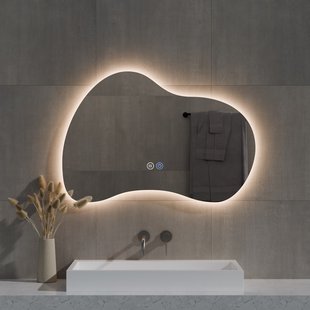 Spiegel Best Design Strange Organisch 100x70 cm Incl. Sipegelverwarming & Dimare LED Verlichting