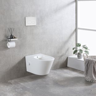 Wandcloset Wiesbaden Bidesta Rimless Met Bidetkraan Koud Water Mat Wit