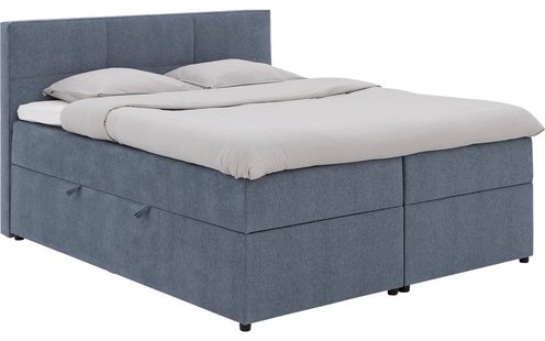Goossens Basic Boxspring Compleet Store Storage Box, Vlak 180 x 200 cm (=2x 90 x 200 cm) met hoofdbord zonder voetbord incl. 2x matras