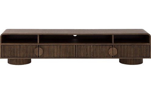 Goossens Basic Tv Meubel Melani, 4 deuren 3 open vakken 210 cm breed