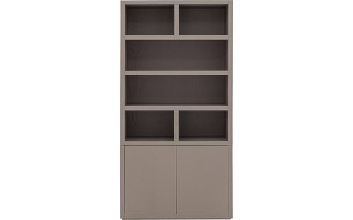 Goossens Buffetkast Barcelona, 2 deuren 6 open vakken, bruin eiken, 108 x 212 x 45 cm, stijlvol landelijk