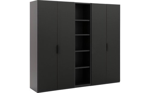 Goossens Excellent Kast Systeem Statement Compleet, 4 draaideuren met 50 cm breed rek element, 250 cm breed 223 cm hoog 61 cm diep Goossens Excellent Kast Systeem Statement Compleet, 4 draaideuren met 50 cm breed rek element, 250 cm breed 223 cm hoog 61 cm diep