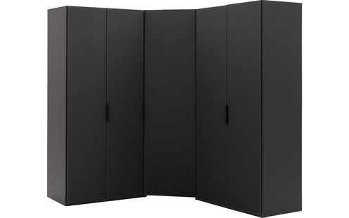 Goossens Excellent Kast Systeem Statement Compleet, 5 draaideuren met hoekkast inloop 45 graden 205 cm breed 223 cm hoog 205 cm diep