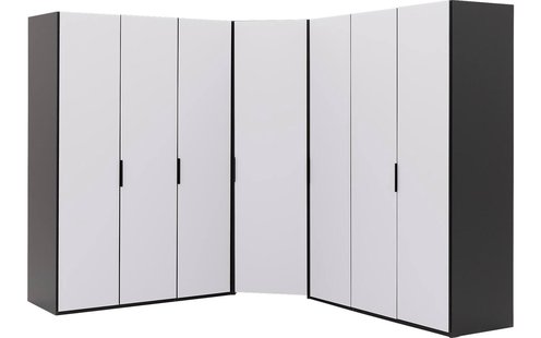 Goossens Excellent Kast Systeem Statement Compleet, 7 draaideuren met hoekkast inloop 45 graden 255 cm breed 223 cm hoog 255 cm diep