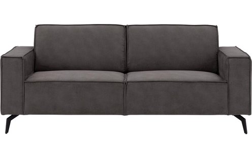 Goossens Hoekbank Hercules donkergrijs, microvezel, 2,5-zits, modern design