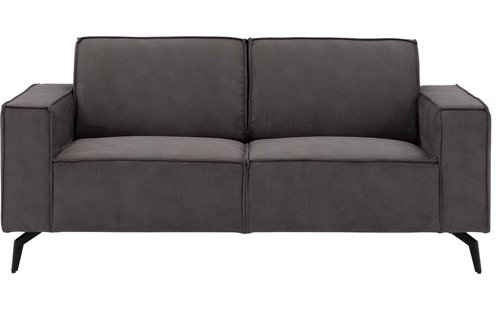 Goossens Hoekbank Hercules donkergrijs, microvezel, 2-zits, modern design