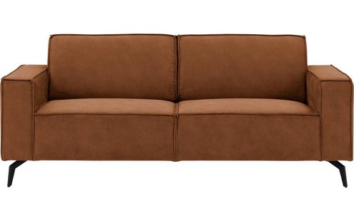 Goossens Hoekbank Hercules bruin, microvezel, 2,5-zits, modern design