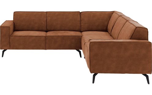Goossens Hoekbank Hercules bruin, microvezel, 2-zits, modern design