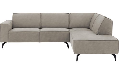 Goossens Hoekbank Hercules grijs, microvezel, 2,5-zits, modern design met ligelement rechts