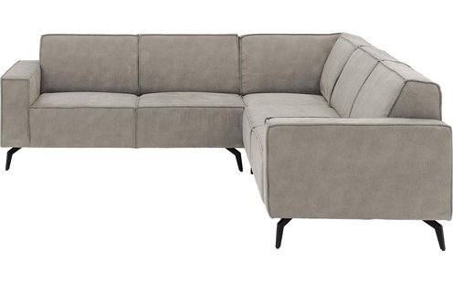 Goossens Hoekbank Hercules grijs, microvezel, 2-zits, modern design