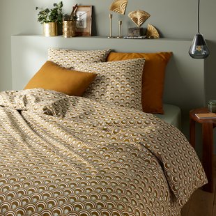 Katoenen bedset, vierkant kussensloop, Caletta