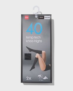 HEMA Temptech kniekousen 2 paar zwart (zwart)