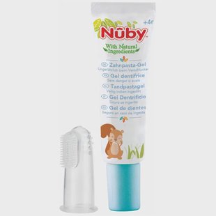 Nûby tandreinigingsgel 20gr .vingertandenborstel 4.maanden