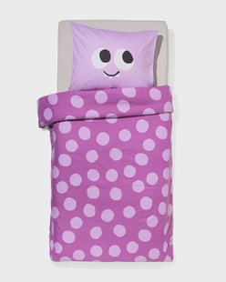 HEMA Kinderdekbedovertrek 140x200cm zacht katoen monster paars (paars)