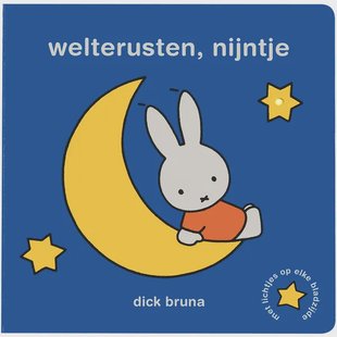 weltruste nijntje, met lichtjes op elke pagina