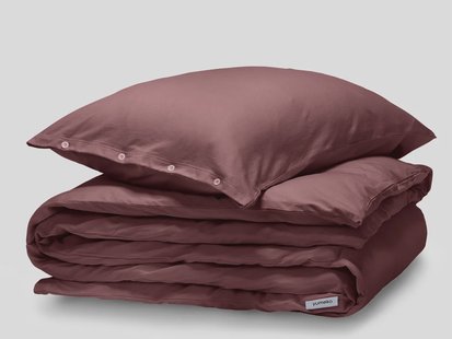 Yumeko Dekbedovertrek jersey evening rose 140x220 + 1/60x70 100% regeneratief biologisch katoen, jersey katoen (gebreid)