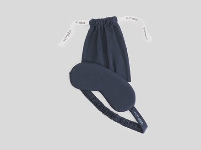 Yumeko Slaapmasker jersey midnight blue 100% regeneratief biologisch katoen, jersey katoen (gebreid)