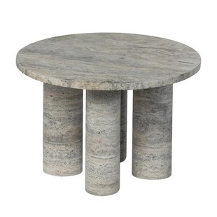 Blomus Volos Bijzettafel&Oslash;52 Silver Travertine