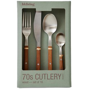 HKliving 70s Bestek Set Van 16 Wood