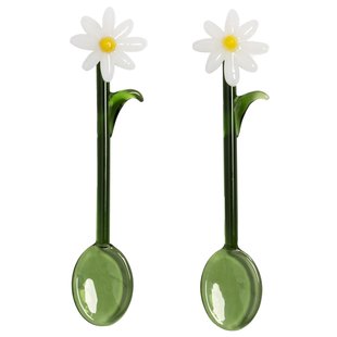 &amp;klevering Flora Lepels Set Van 2 White