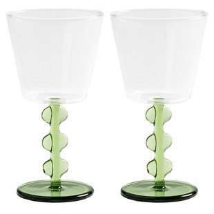 &amp;klevering Petal Wijnglas Set Van 2 Green