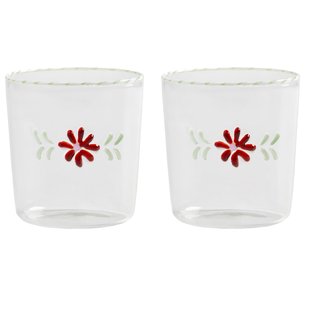 &amp;klevering Flora Glas Set Van 2 Red
