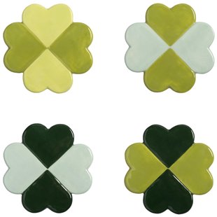 &klevering Lucky Clover Onderzetter Set Van 4 Groen &klevering Lucky Clover Onderzetter Set Van 4 Groen