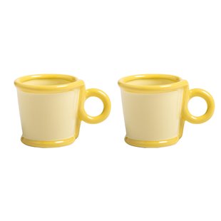&amp;klevering Loop Espresso Mok Set Van 2 Geel