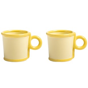 &amp;klevering Loop Koffie Mok Set Van 2 Geel