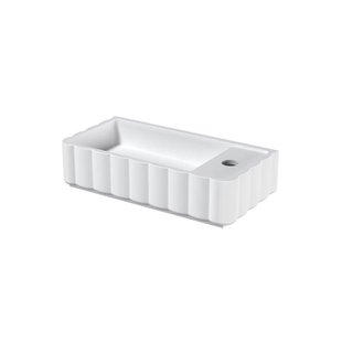 Riho Catching waves Fontein - 44x22cm - 1 kraangat rechts - solid surface - mat wit W045004105