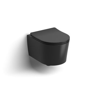 Clou InBe 1 wandtoilet met toiletzitting versie 48 cm mat zwart IB/04.01141.21