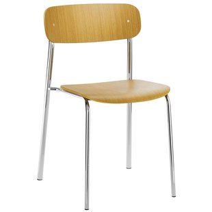 Thonet S243 Eetkamerstoel Chroom Met Gebeitste Beukenhout Zitting