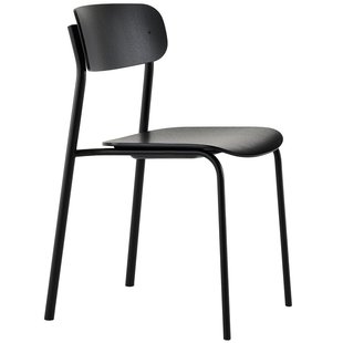 Thonet S243 Stoel Onderstel Zwart Zitting Zwart Eiken Gebeitst