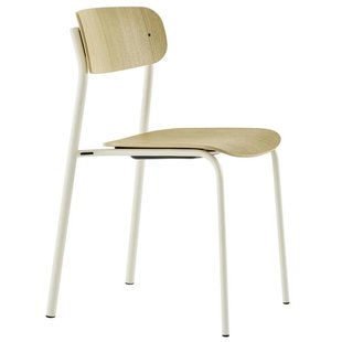 Thonet S243 Stoel Onderstel Wit Zitting Blank Eiken Gelakt