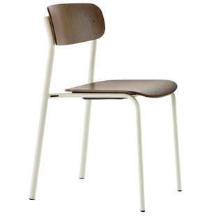Thonet S243 Stoel Onderstel Wit Zitting Blank Walnoot Gelakt