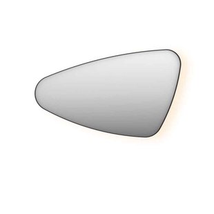 Spiegel Organisch INK SP23 80x50 cm Met Verlichting en Spiegelverwarming Links Mat Zwart